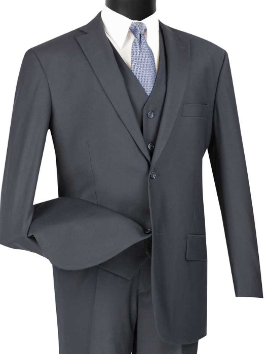Vinci Classic Three Piece Suit in Navy or Olive