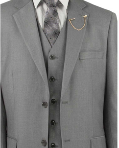 Vinci Classic Three Piece Suit in Medium Gray or Maroon