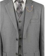 Vinci Classic Three Piece Suit in Medium Gray or Maroon