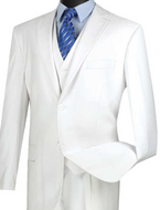 Vinci Classic Three Piece Suit in White or Ivory # V2TR
