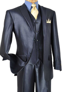 Vinci Three Piece Shine Suit (Available in Multiple Colors)