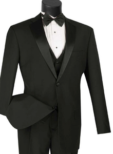 Four Piece Regular Fit Tuxedo with Vest and Bow Tie