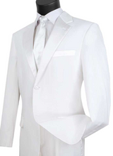 Load image into Gallery viewer, Regular Fit Vinci Tuxedo with Pleated Pants (White &amp; Black)