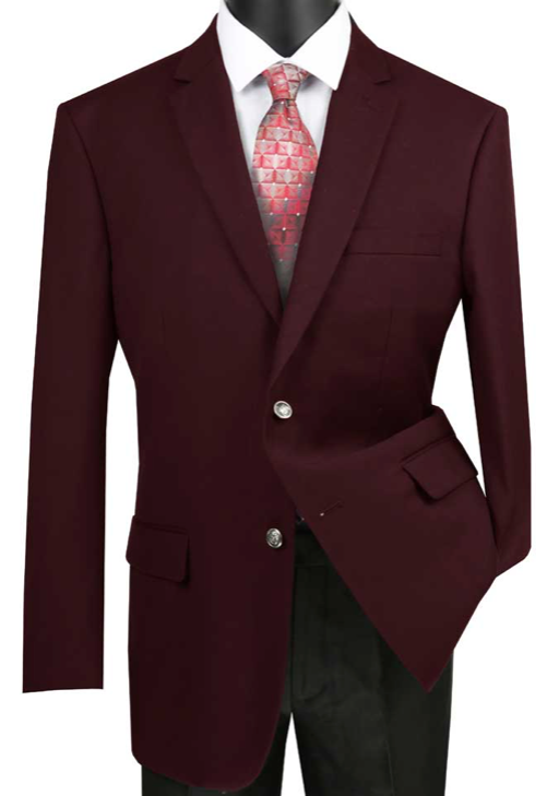 Regular Fit Sport Coat in Burgundy