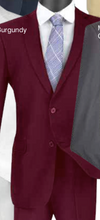 Load image into Gallery viewer, Regular Fit Single Breasted Suit (Navy &amp; Burgundy)