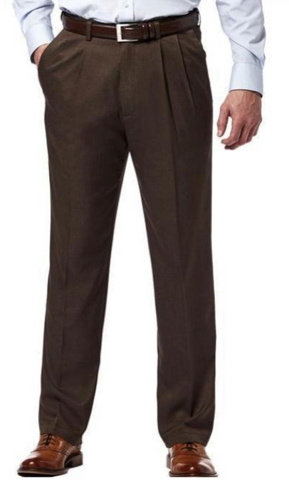 Pleated Dress Pants (Brown)