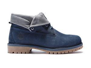 Roll Top Boots, Navy Nubuck (Only Available to ship within the USA)