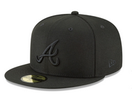 Atlanta Braves New Era 59Fifty Double Black 5950 Fitted Cap