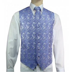 Men's Microfiber Paisley Vest, Tie, and Hanky