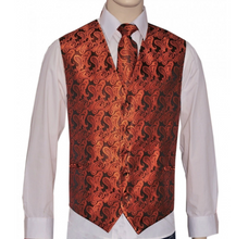 Load image into Gallery viewer, Men&#39;s Microfiber Paisley Vest, Tie, and Hanky