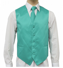 Load image into Gallery viewer, Solid Satin Vest, Tie, and Hanky