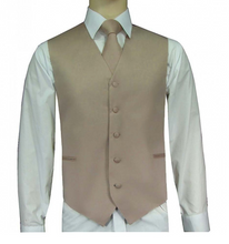 Load image into Gallery viewer, Solid Satin Vests, Tie, and Hanky (Black, White, Khaki, and Ivory Variations)