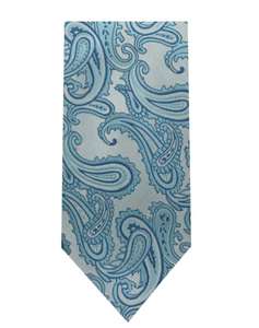 Men's Microfiber Paisley Tie and Hanky (Blue Variations)