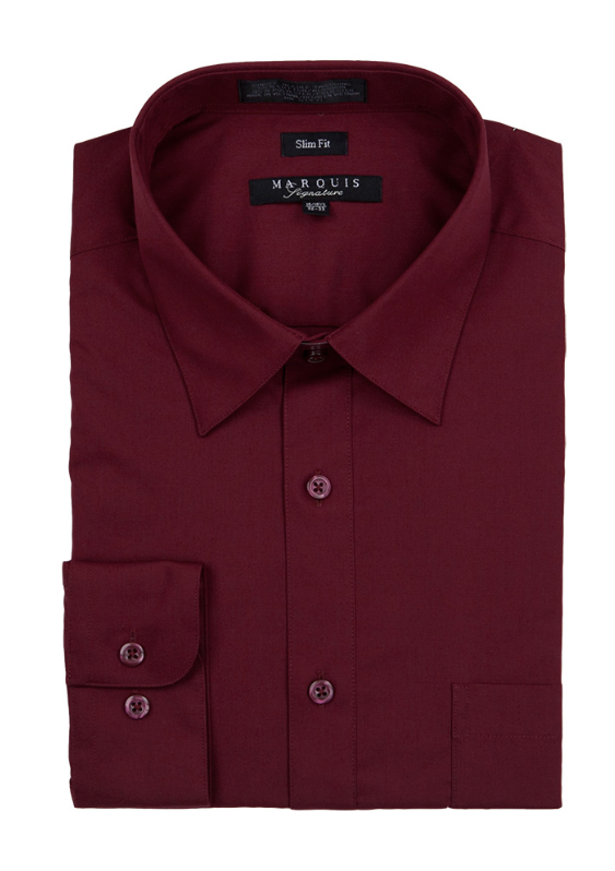 Men's Slim Fit Dress Shirt by Marquis in 30 Colors