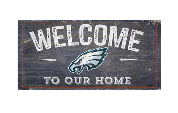 Philadelphia Eagles Welcome Distressed 6 x 12