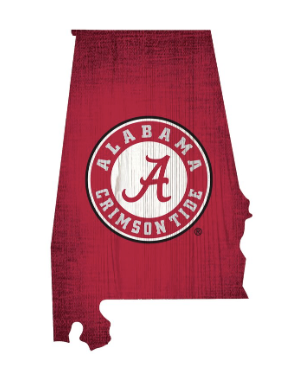 Alabama Crimson Tide State Wall Sign