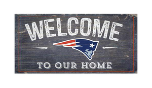 New England Patriots Welcome Distressed 6 x 12