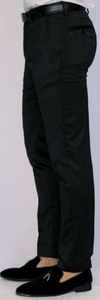 Black Satin (Sateen) Ultra Slim Fit Dress Pants