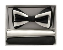 Load image into Gallery viewer, Three-Toned Bow Tie with Two Hankies