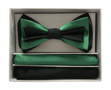 Load image into Gallery viewer, Three-Toned Bow Tie with Two Hankies