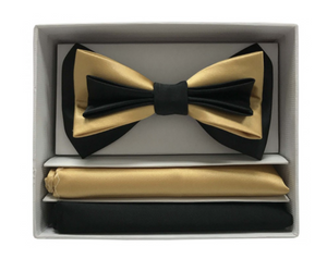 Three-Toned Bow Tie with Two Hankies