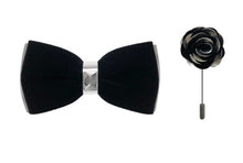 Load image into Gallery viewer, Velvet Bow Tie with Lapel Pin