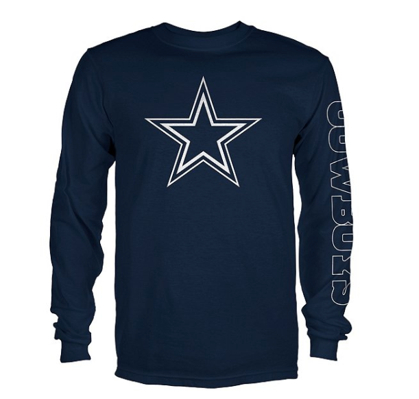 Dallas Cowboys Mens Schaefer Long Sleeve T-Shirt 2XL / Navy