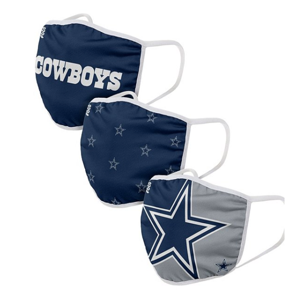 Dallas Cowboys Youth Printed Face Coverings - 3 Pack – The Look!