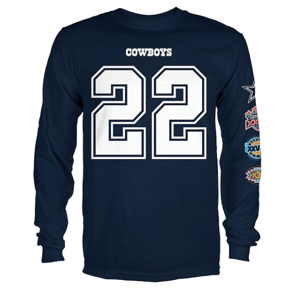 Dallas Cowboys Mens Emmitt Smith #22 Supers Name and Number T-Shirt