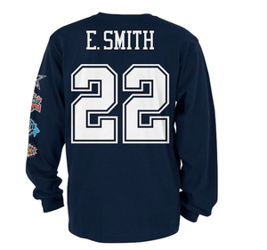 Dallas Cowboys Mens Emmitt Smith #22 Supers Name and Number T-Shirt