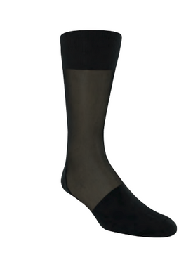 Black Silky Sheer Dress Socks