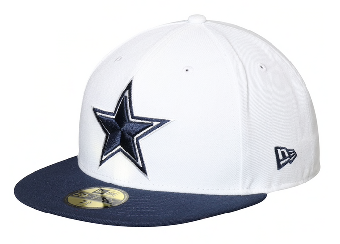 Men's Dallas Cowboys New Era White/Navy Omaha II 59FIFTY Fitted Hat