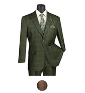 Regular Fit Glen Plaid Three Piece Suit