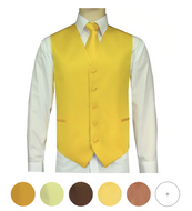Solid Satin Vest, Tie, and Hanky in 72 colors