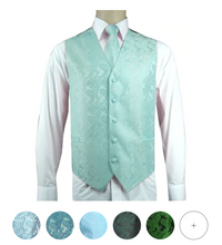 Load image into Gallery viewer, Men&#39;s Microfiber Paisley Vest, Tie, and Hanky