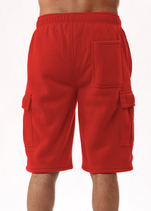 Over-The-Knee Length Relaxed Fleece Cargo Shorts
