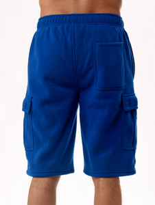 Over-The-Knee Length Relaxed Fleece Cargo Shorts