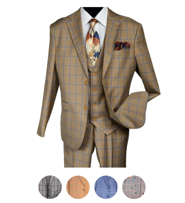 Bud Vested Windowpane Design