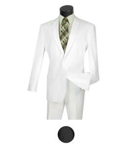 Regular Fit Single Breasted Suit (Black & White- Up to size 70 Available)