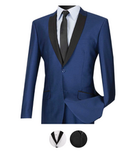 Load image into Gallery viewer, Slim Fit Sharkskin Tux Suit