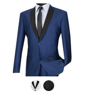 Slim Fit Sharkskin Tux Suit