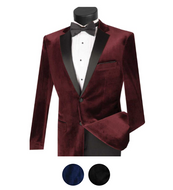 Slim Fit Luxurious Velvet Tuxedo with Sateen Trimmed Pants