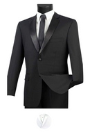Regular Fit Striking Luxurious Wool Feel Single Breasted 2 Button Tuxedo # FT900 #T900