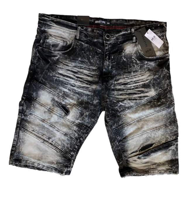 Ripped denim shorts mens 2025 black