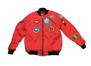 Bomber Flight Jacket with Aviation Patches