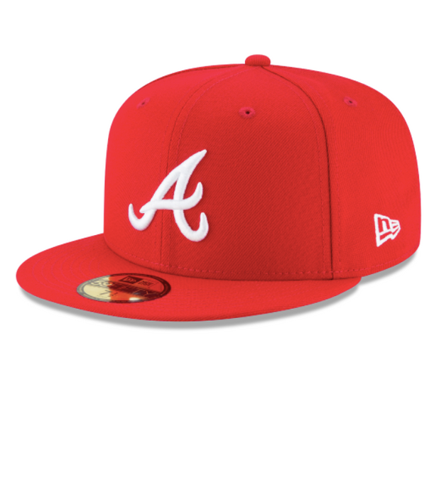 Atlanta Braves New Era 59Fifty 5950 Red & White Fitted Cap