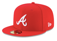 Atlanta Braves New Era 59Fifty 5950 Red & White Fitted Cap