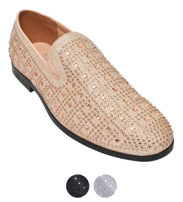 Embellished Studded Sparkling Slip On Smoker Shoe