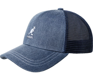 Kangol Distressed Denim Cotton Mesh Snapback Cap