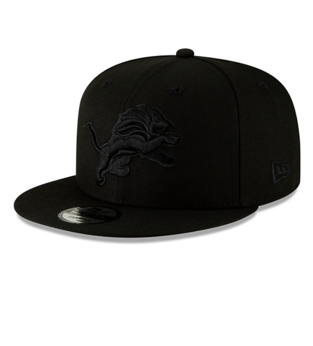 Detroit Lions New Era 950 9Fifty Black on Black Snapback Hat